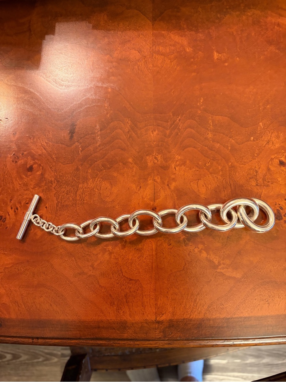 Chunky Silver Toggle Link Bracelet - Women's Accessory